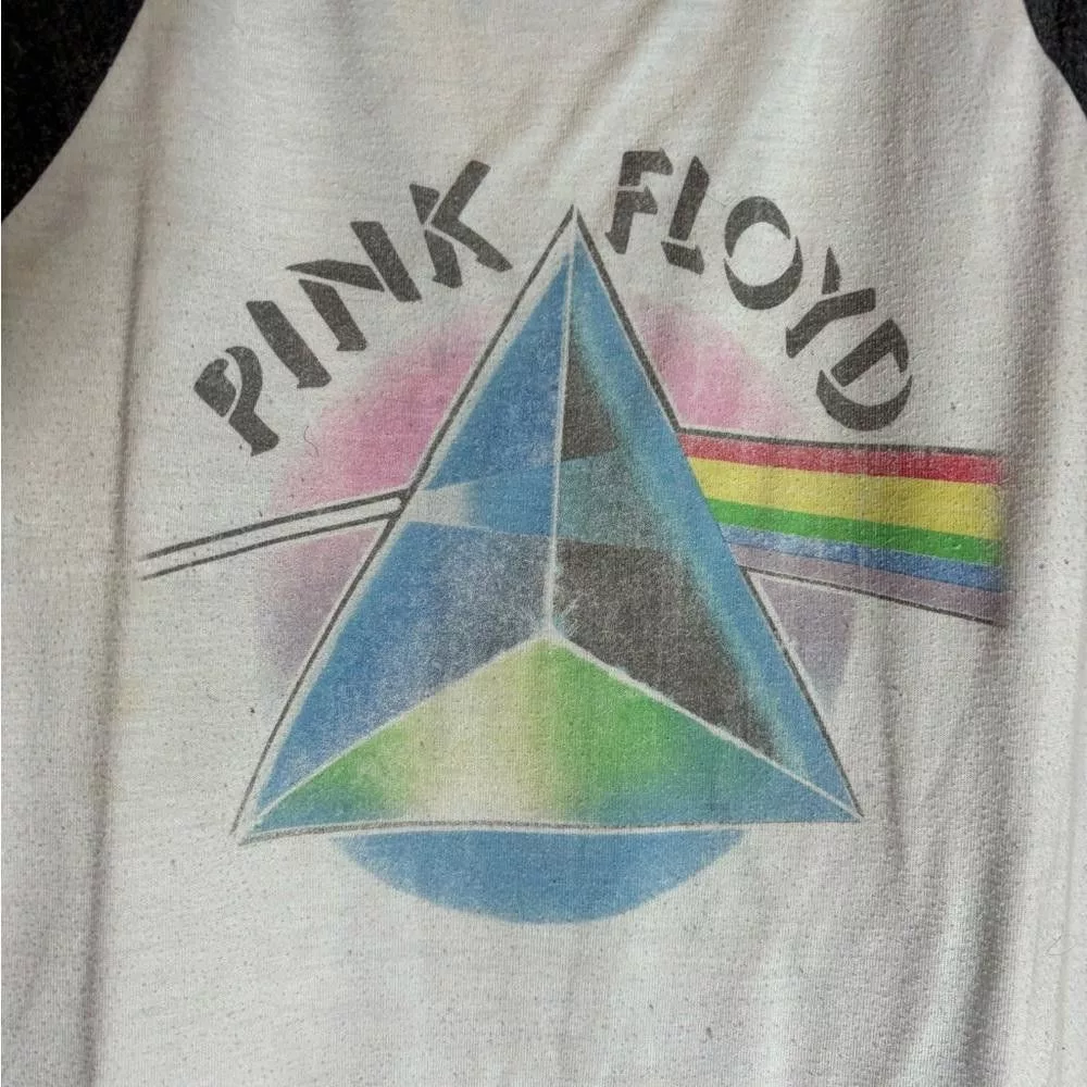Designer Tank Tops Designer Pink Floyd small white/grey graphic vintage preowned tshirt