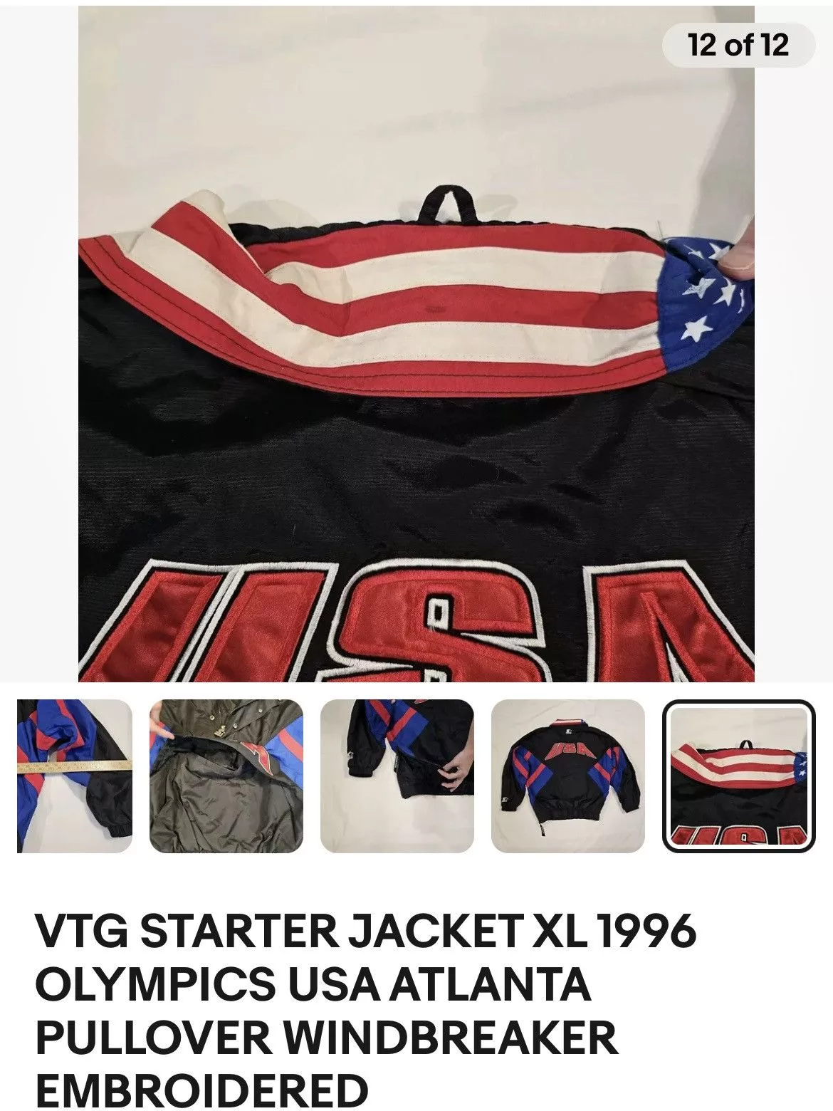 Starter Light Jackets Starter × USA Olympics × Vintage Vintage 90s USA Starter Pullover Black