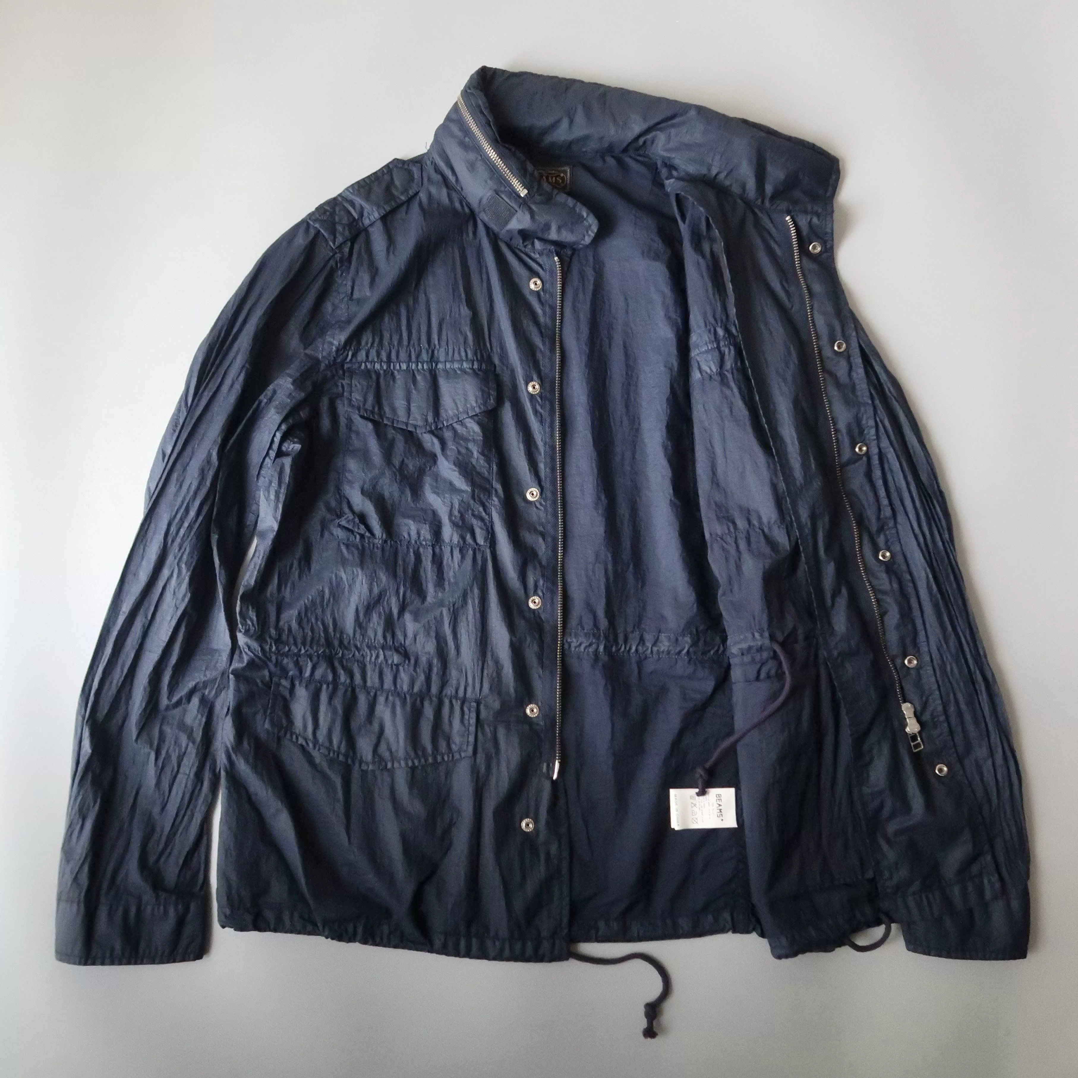 Beams Plus Light Jackets BEAMS PLUS garment dyed Ex-light nylon M-65 type jacket L Blue