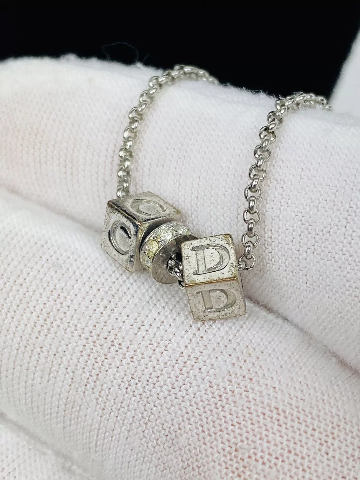 Dior Necklaces Dior CD Dice Necklace Silver
