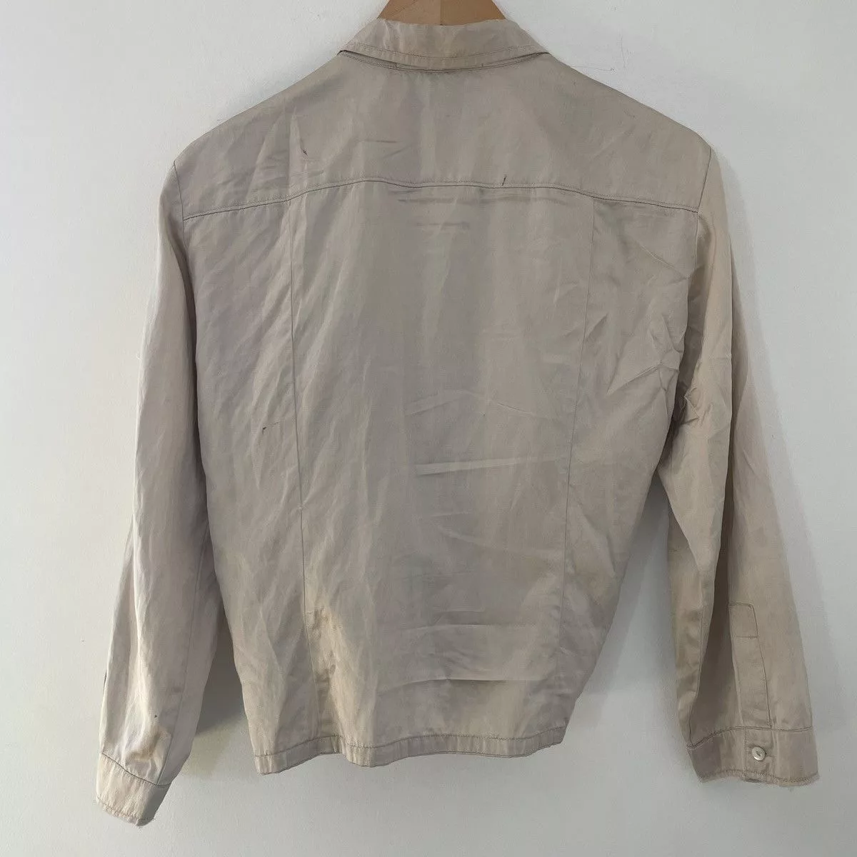 Marithe + Francois Girbaud Blouses Marithe + Francois Girbaud Marithe Girbaud tie front crop top blouse taupe silk cotton Beige