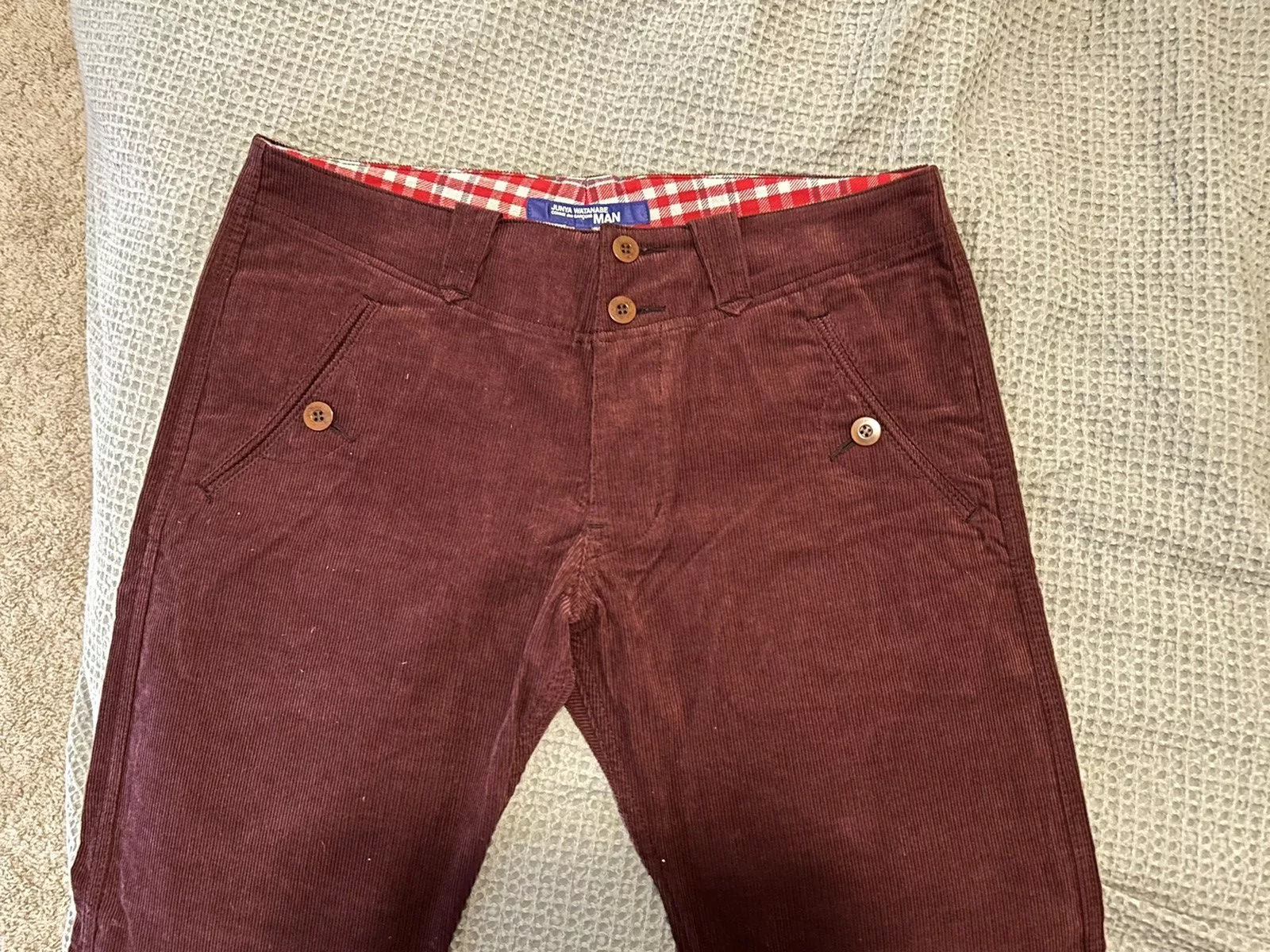 Comme des Garcons Casual Pants Comme des Garcons Burgundy Junya Watanabe Corduroys Red