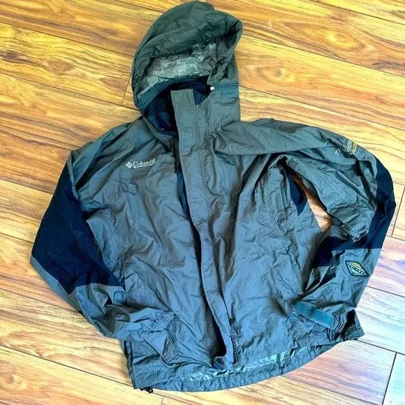 Columbia Raincoats Columbia × Vintage Vintage COLUMBIA Grew Omni-Tech Parka Windbreaker Raincoat Gray Gorpcore