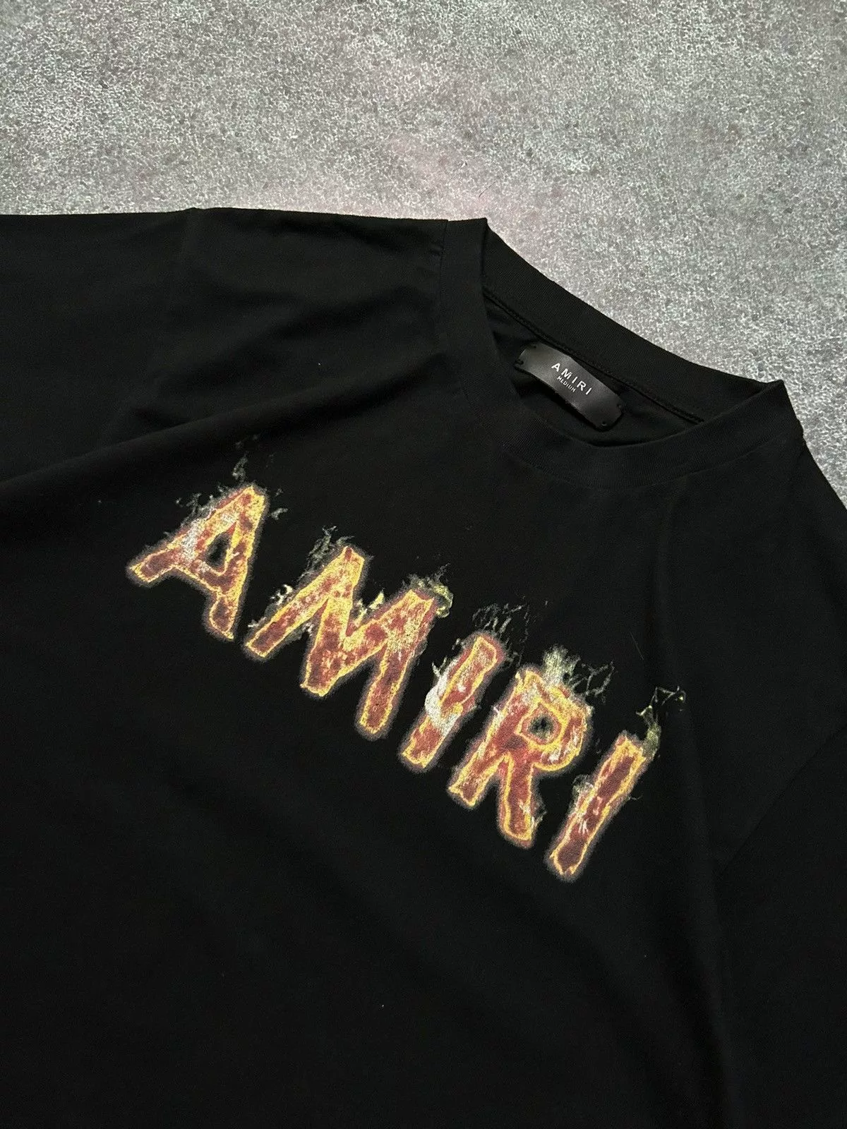Amiri Short Sleeve T Shirts T-SHIRT AMIRI FLAME Black
