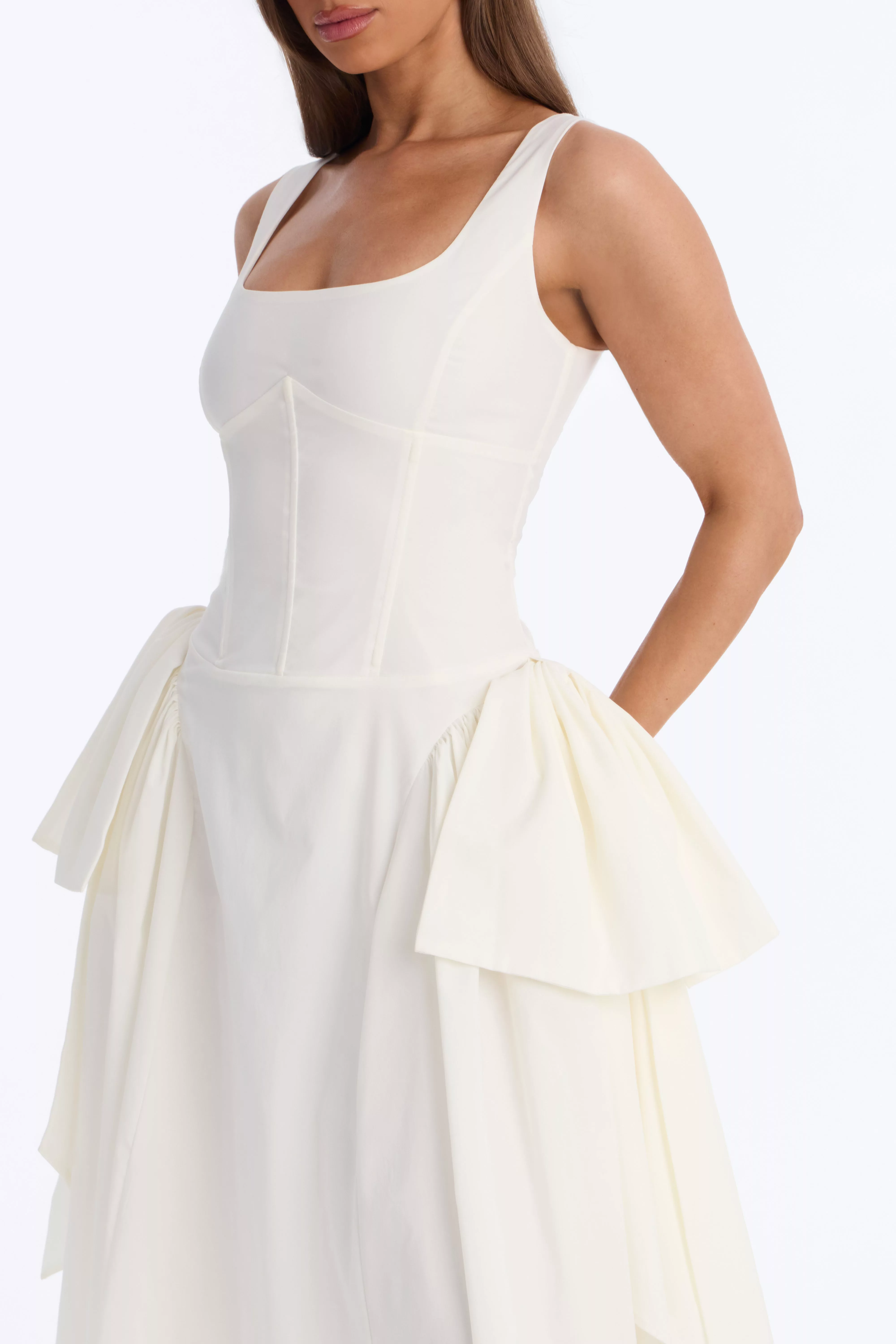Get Ur Bow On Midi Dress - White