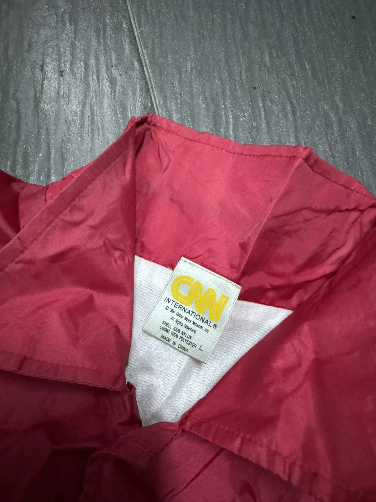 Vintage Light Jackets VINTAGE 90’S CNN COACH JACKET Red