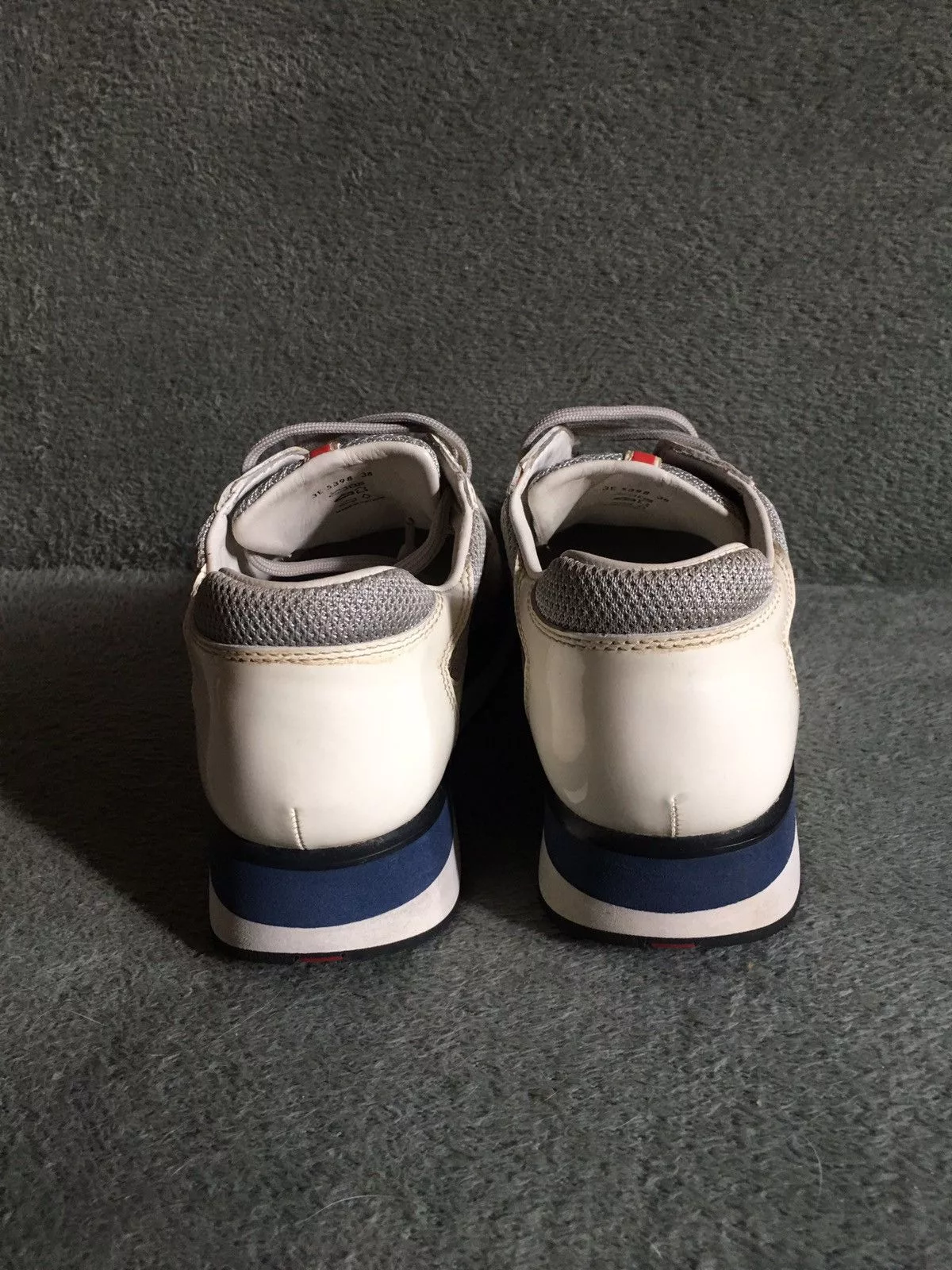 Prada Low Top Sneakers PRADA American Cup Double Sole Patent Leather Sneakers EU 38 Beige Luxury