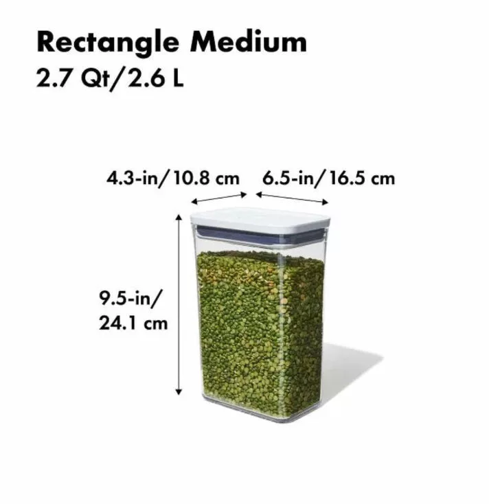Rectangle Medium 2.7 QT Pop Container