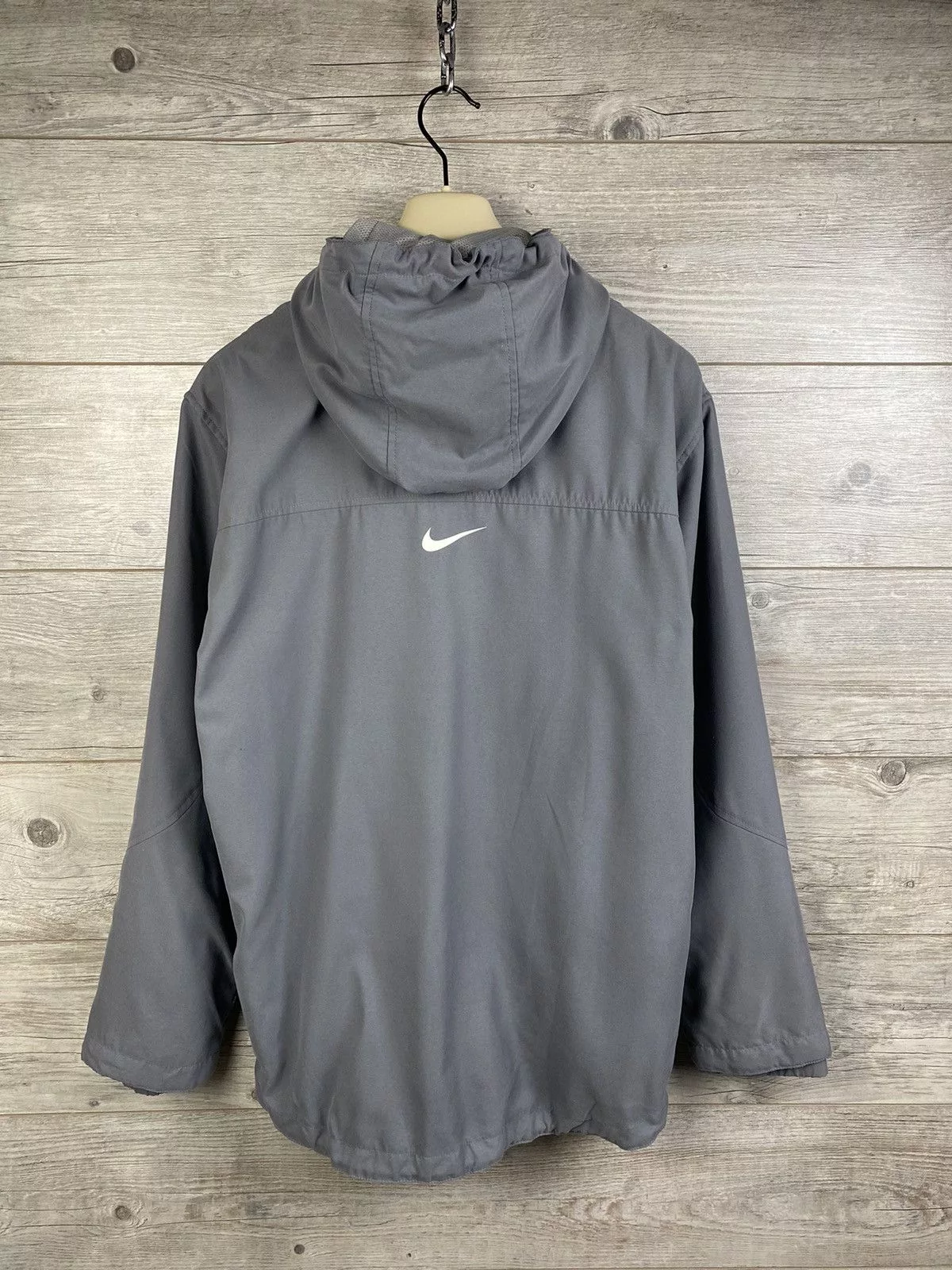 Nike Light Jackets Nike × Vintage Vintage Nike windbreaker with drawstring Y2K Gorpcore style Gray Streetwear