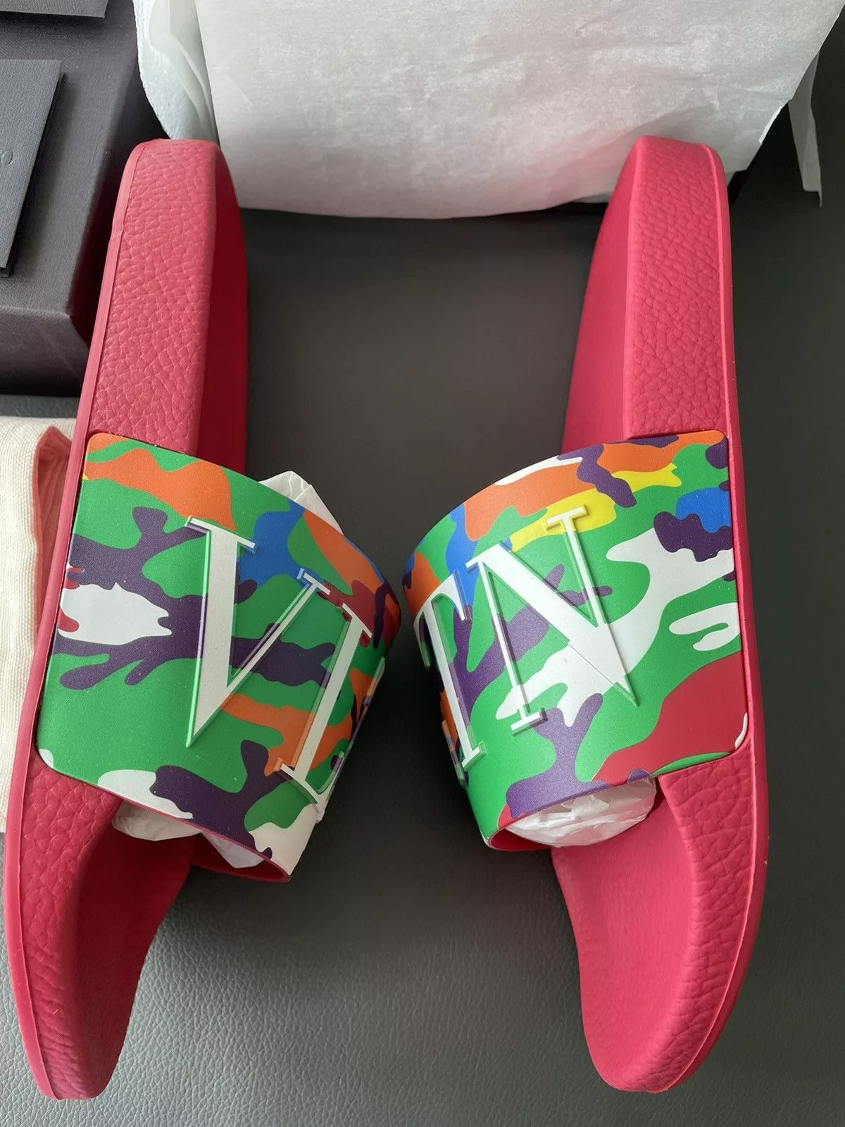 Giovanni Valentino Sandals Giovanni Valentino × Valentino Brand New Rare Iconic Limited Camouflage Slipper Slides Multi