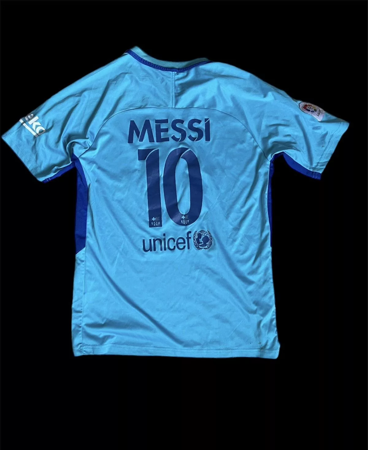 Nike Short Sleeve T Shirts Nike Messi Barcelona blue jersey