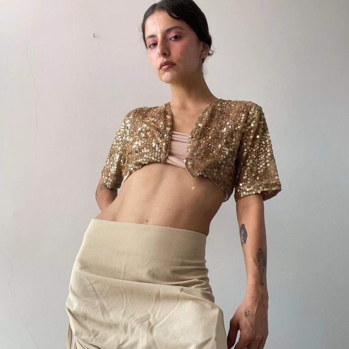 Vintage Blouses Vintage Y2k top Gold