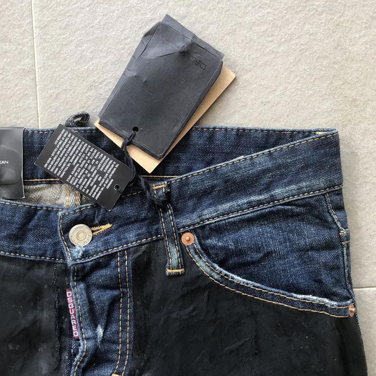 Dsquared2 Denim Dsquared2 slim-fit denim half black painted Blue