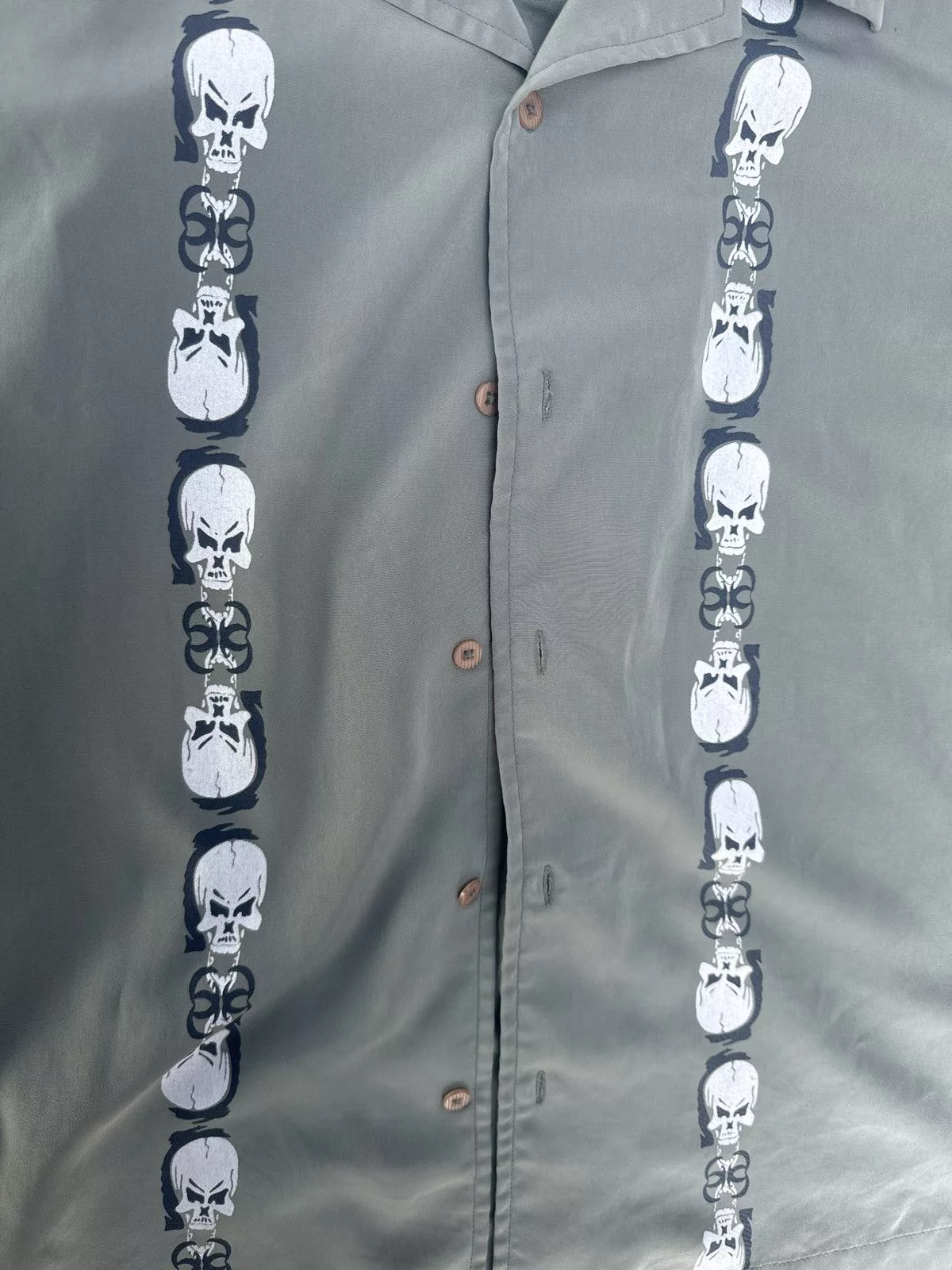 Eighty Eight Shirts Button Ups Eighty Eight × Vintage Skull Link Button Up Green