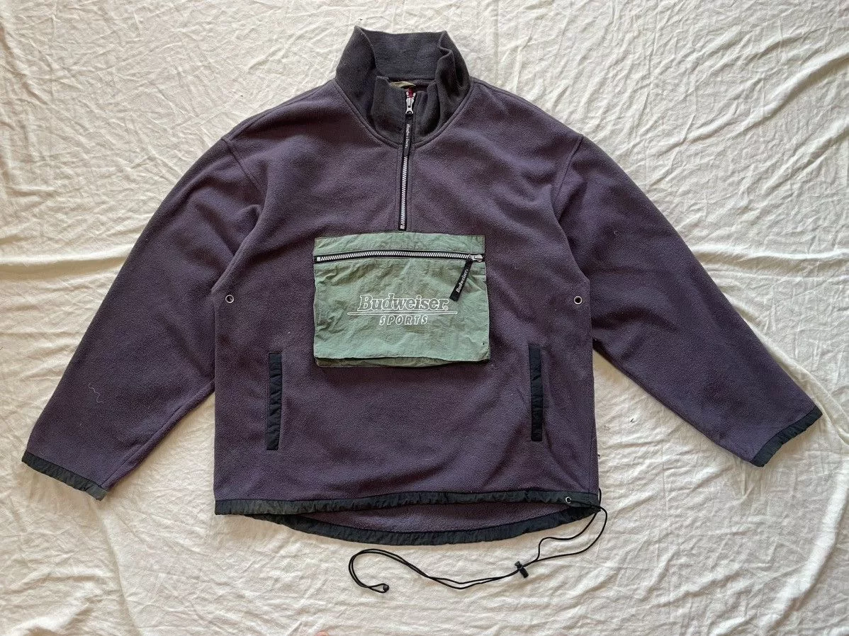 Budweiser Light Jackets Budweiser × Vintage Vintage Budweiser Centre Pocket Distressed Jacket Gray