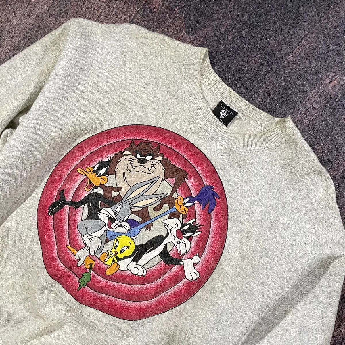 Warner Bros Light Jackets Warner Bros Looney Tunes Crew Sweatshirt Gray