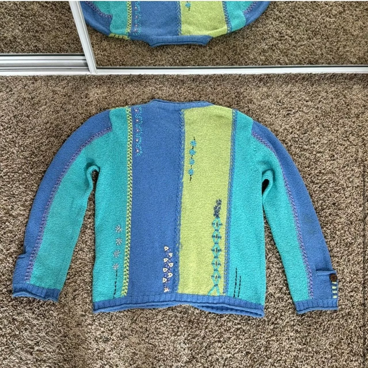 Vintage Sweaters Vintage Adorable Button Down Sweater Blue