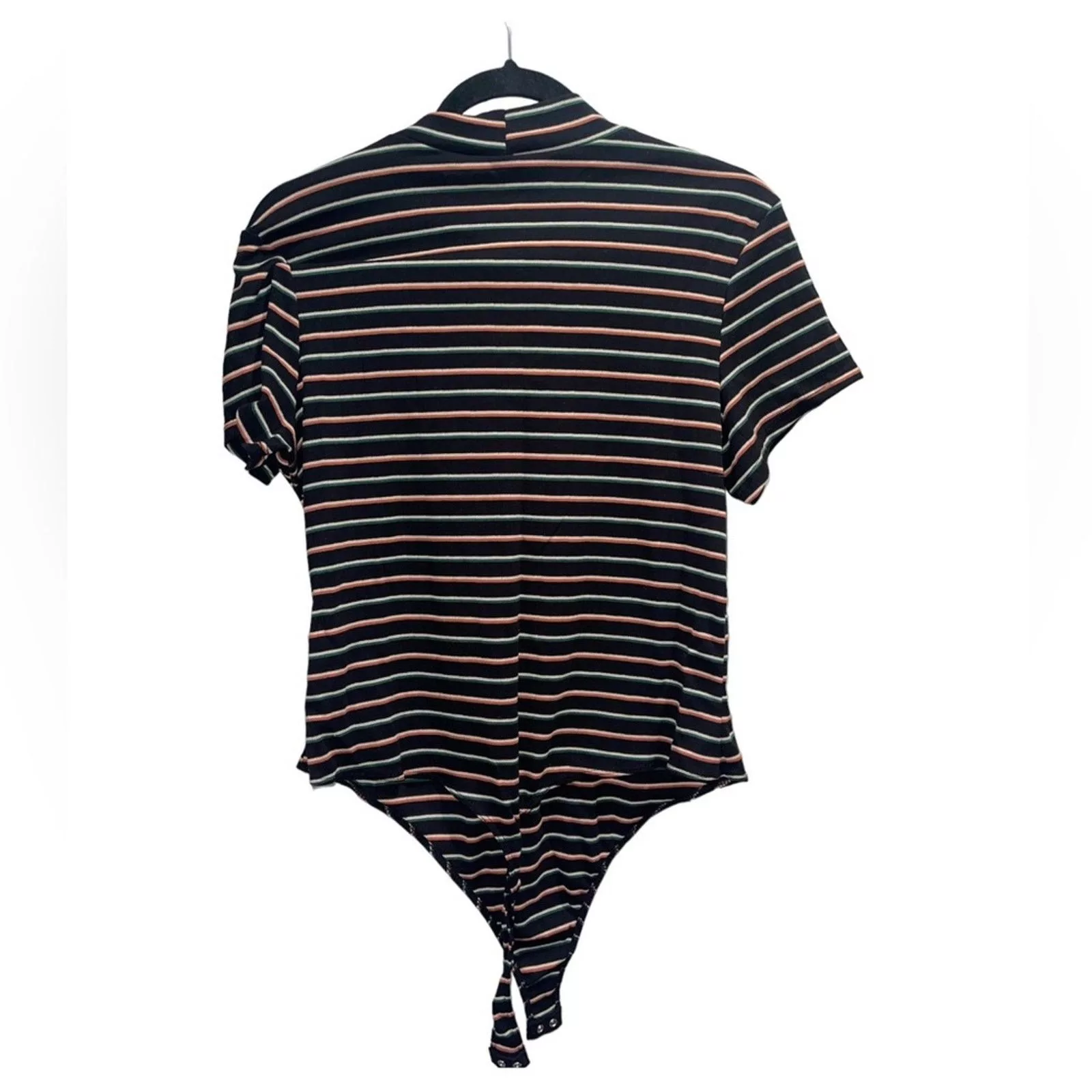 BP. Bodysuits BP. BP Nordstrom Dani Black Multi Stripe Mock Neck Knit Bodysuit