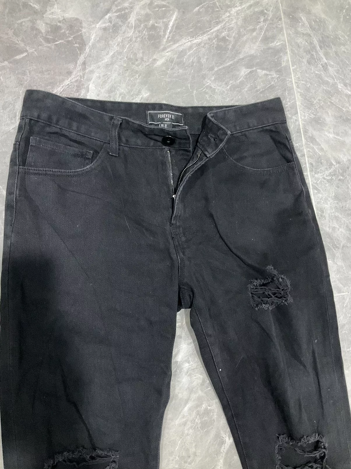 If Six Was Nine Denim If Six Was Nine × Japanese Brand Jeans Black Distressed Denim Single Zip Forever 21
