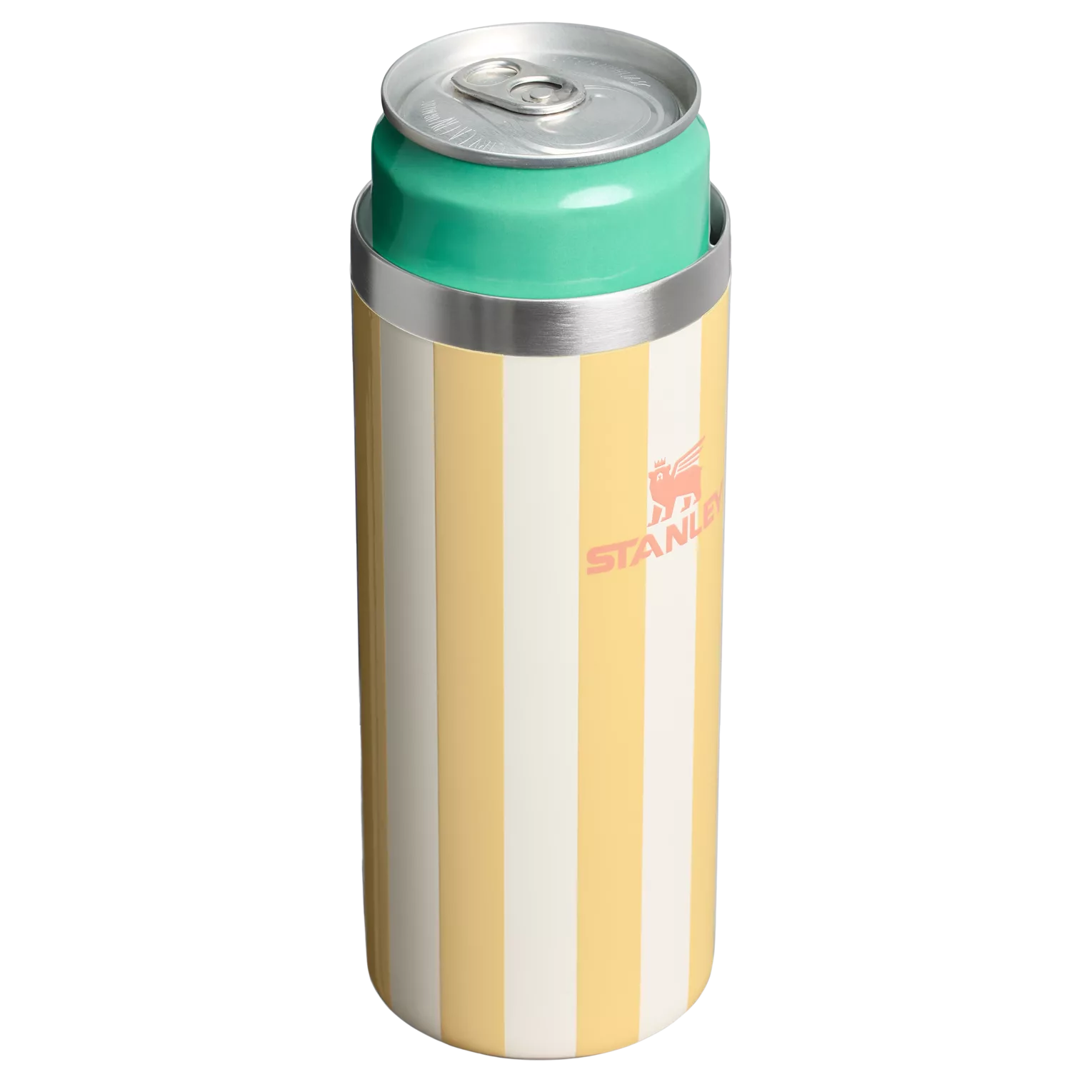 Stanley 10 OZ Everyday Slim Can Cooler Cup In Butter Yellow Stripe From The Oasis Collection