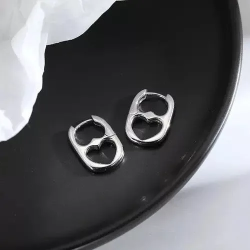 Jewelry Earrings Jewelry Double Love Earrings Silver Streetwear