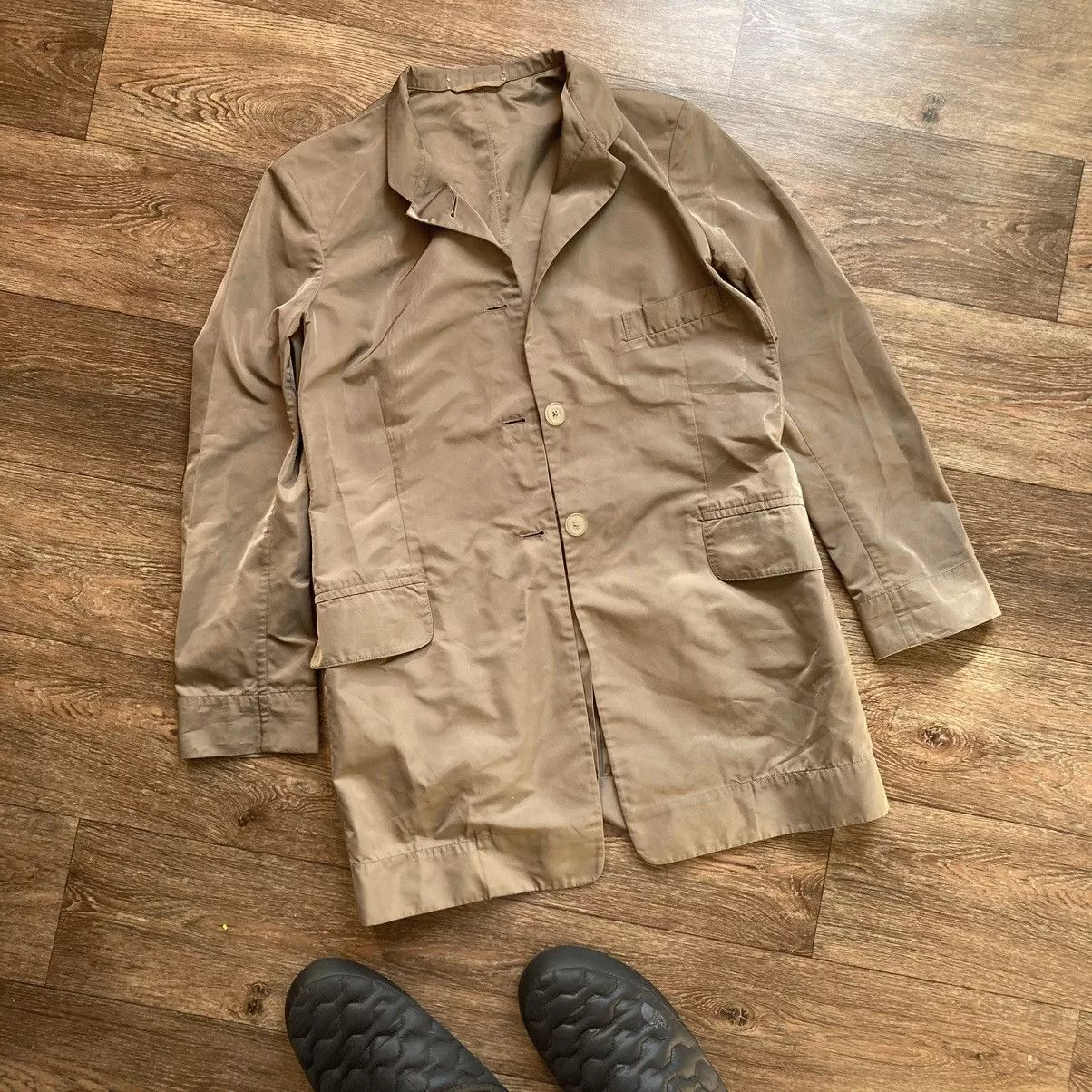 Jil Sander Coats Jil Sander silk metal trench coat Beige Avant-Garde