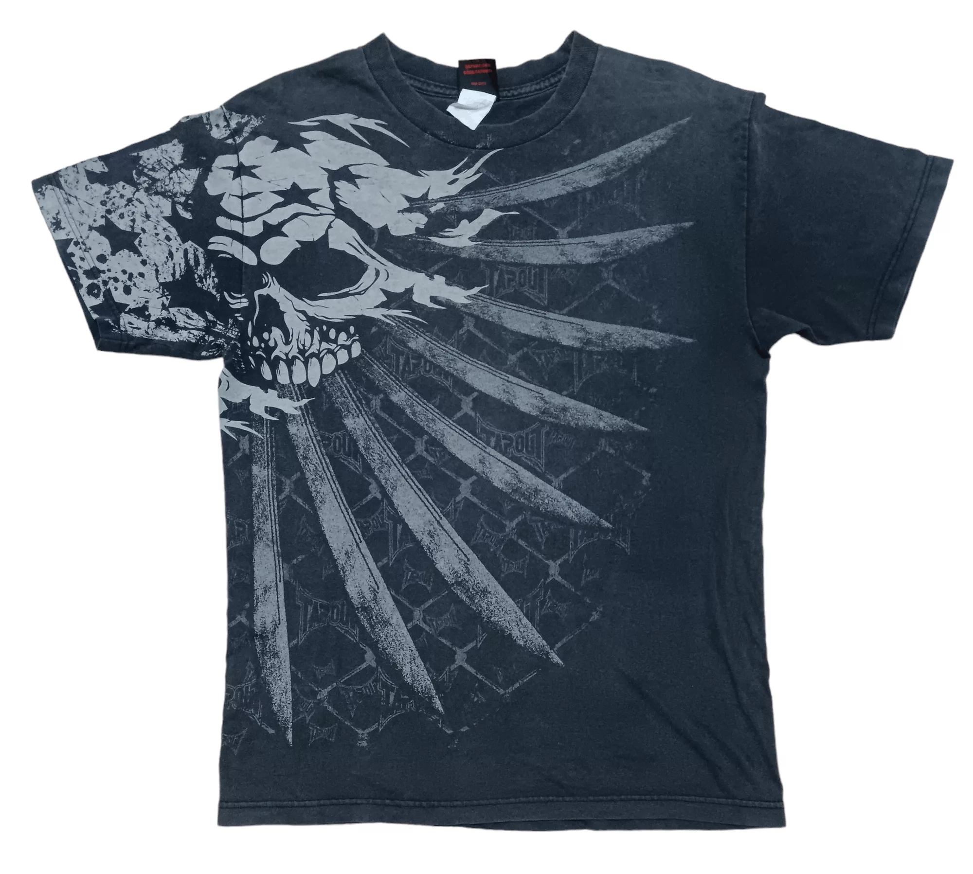 Tapout Short Sleeve T Shirts Tapout × Vintage VINTAGE TAPOUT BIG SKULL PRINTED SHIRT Black