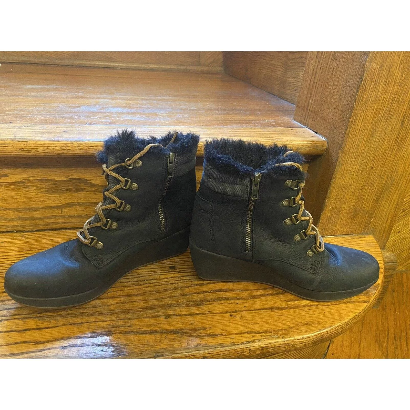 Sperry Boots Sperry Top Sider Boots Womens 9.5 M Luca Peak Wedge Leather Black