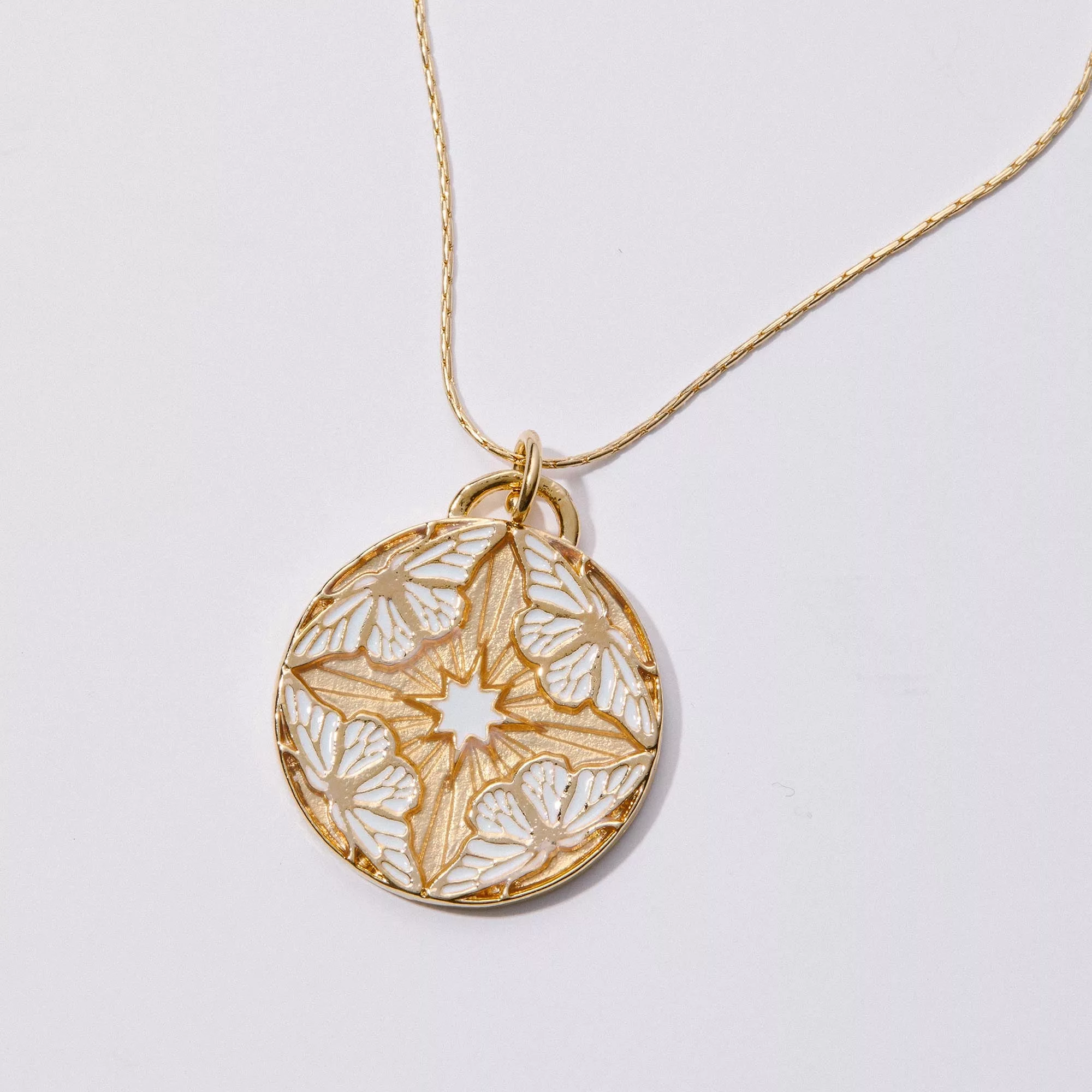 White Butterflies Expandable Necklace