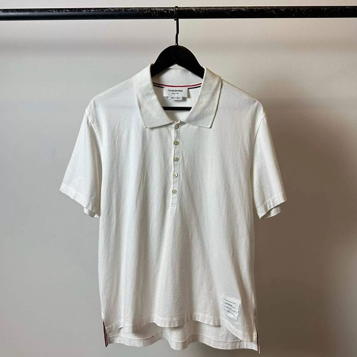 Thom Browne Polos THOM BROWNE BASIC POLO SHIRT White Luxury