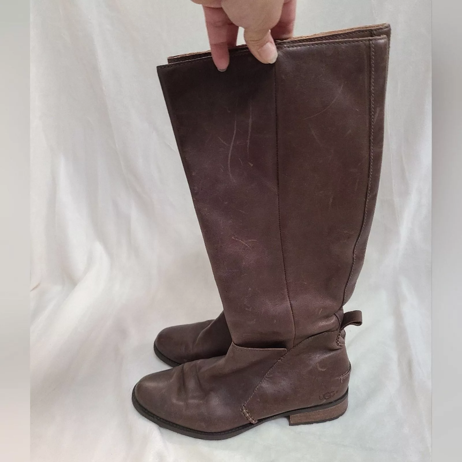 Ugg Boots Ugg Women's Leigh Brown Leather Riding Boots Size 9