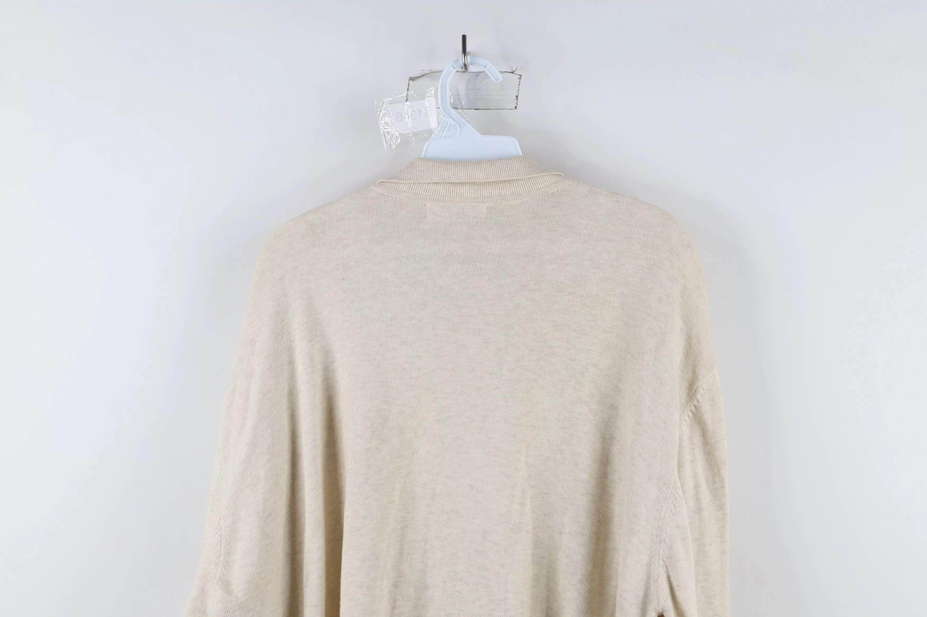 Vintage Sweaters Knitwear Vintage 90s Streetwear Knit Collared Pullover Sweater Beige