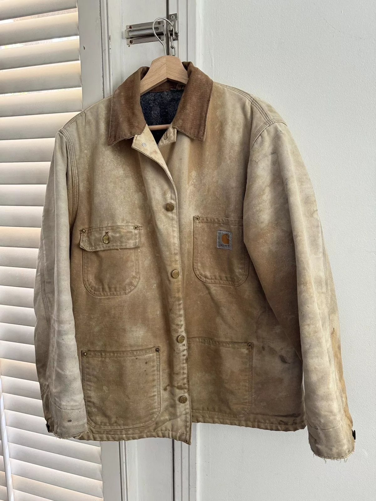 Carhartt Light Jackets Carhartt Distressed Jacket Beige