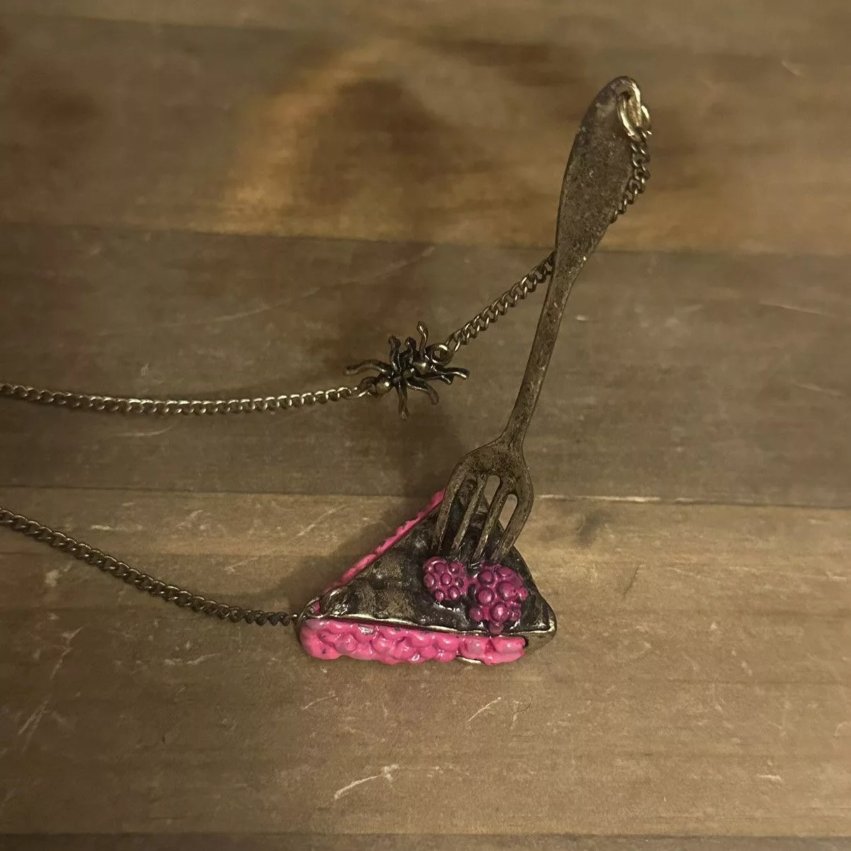 Other Necklaces Other Slice of pie with fork necklace Gold