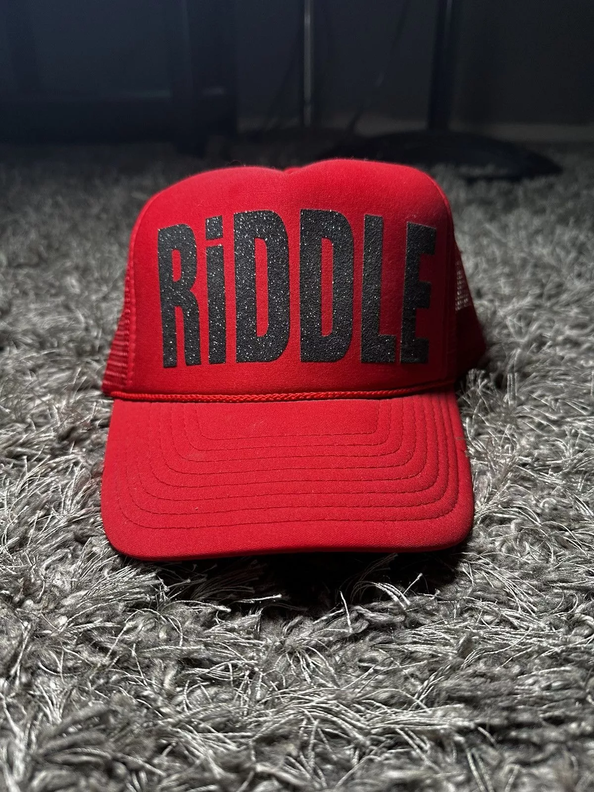 Antony Riddle Hats Antony Riddle Red/Black Glitter RiDDLE Trucker Hat