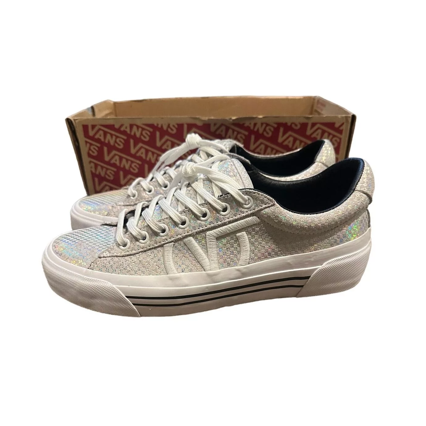 Vans Low Top Sneakers Vans Sid Ni Glory Check Silver