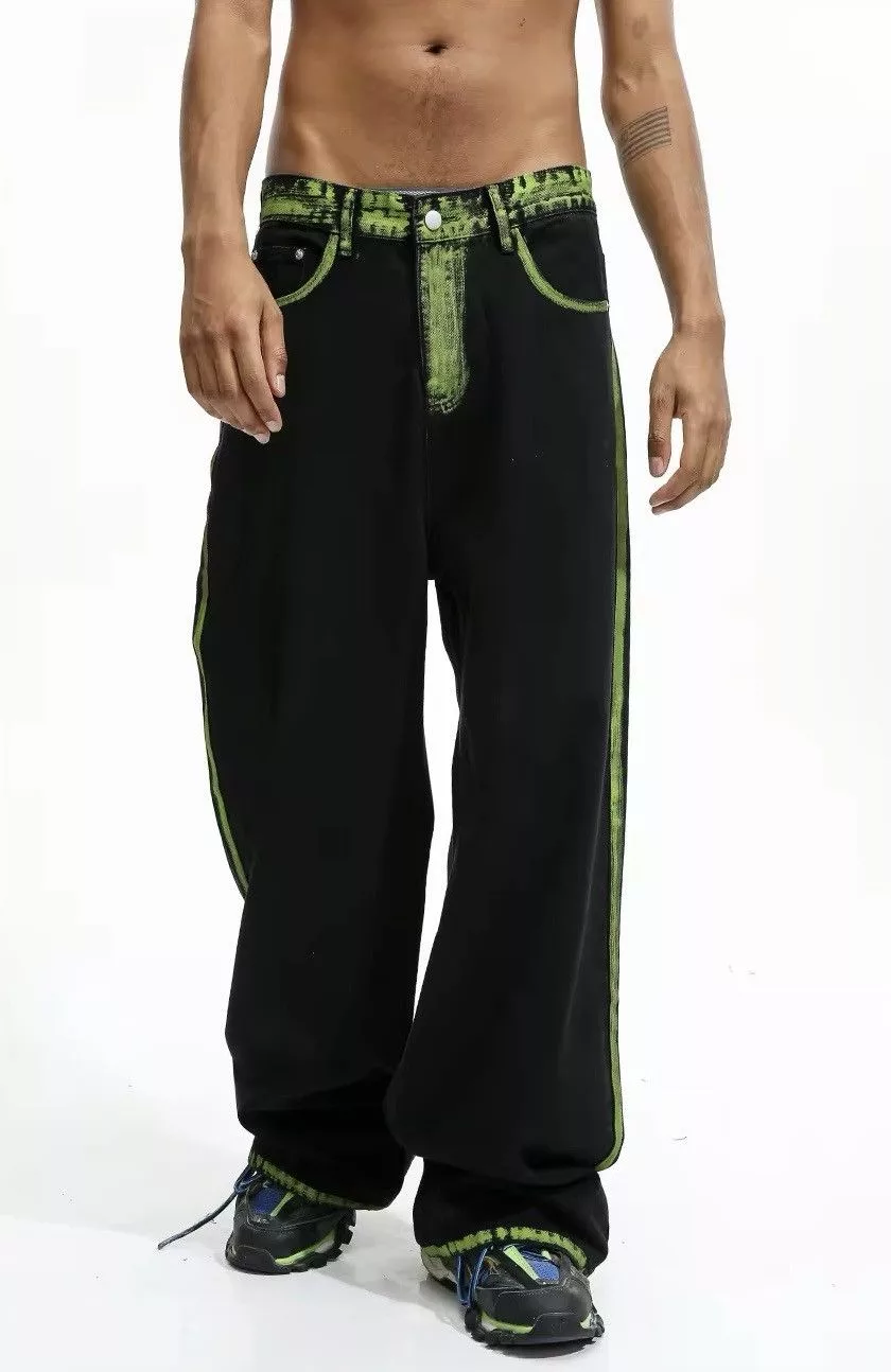 Jean Denim Hand-painted Graffiti Baggy Black Jeans