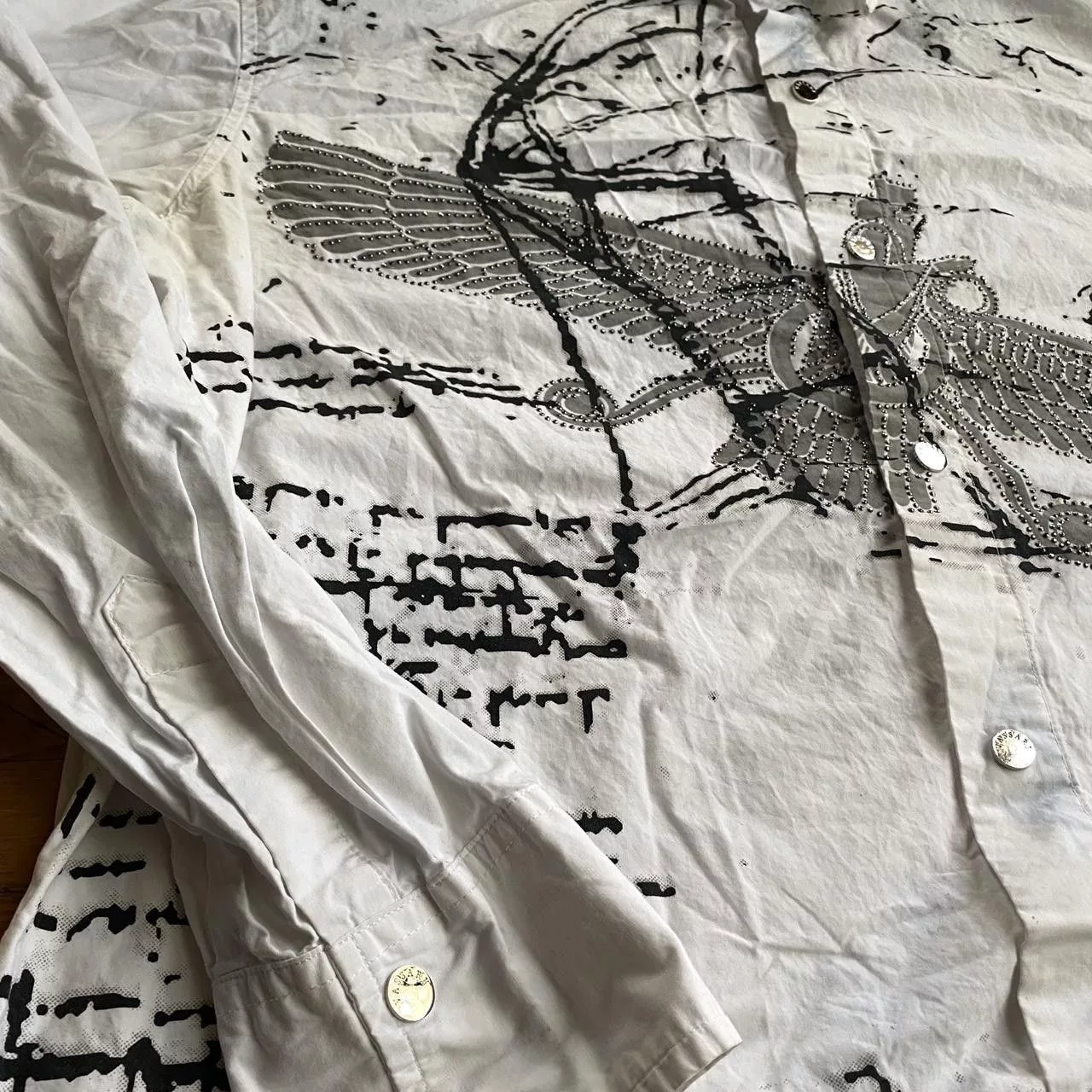 Other Shirts Button Ups Other Vassari Graphic Button down White