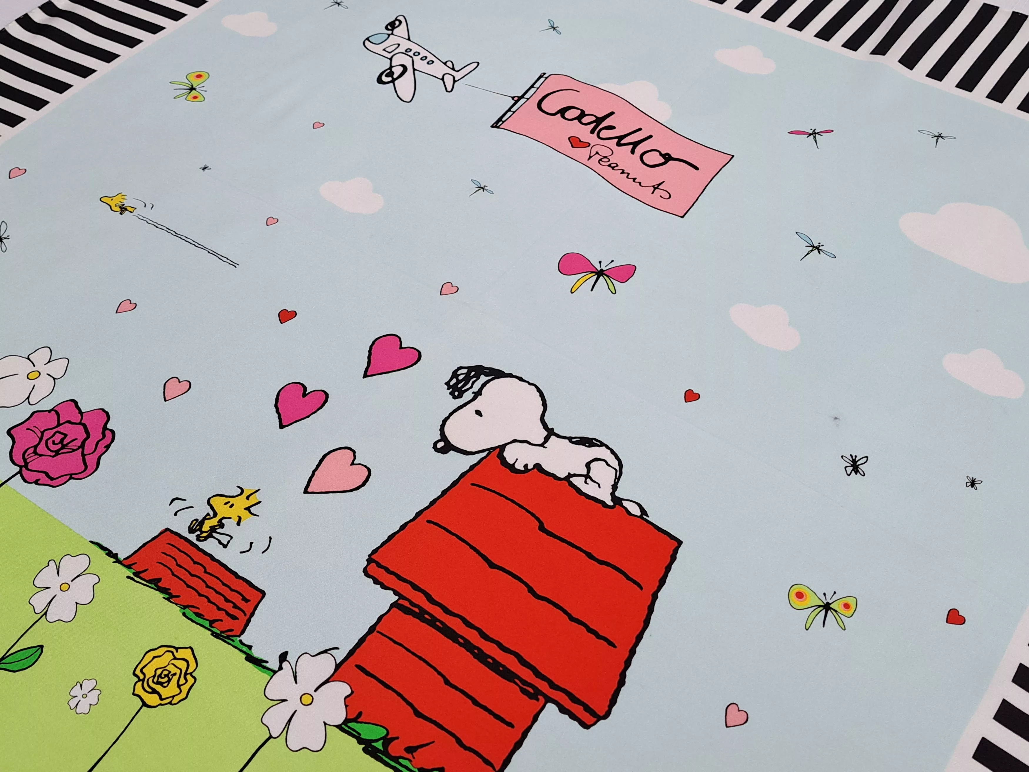 Designer Scarves Designer CODELLO Loves Peanuts - Snoopy - funy silk scarf. Multi