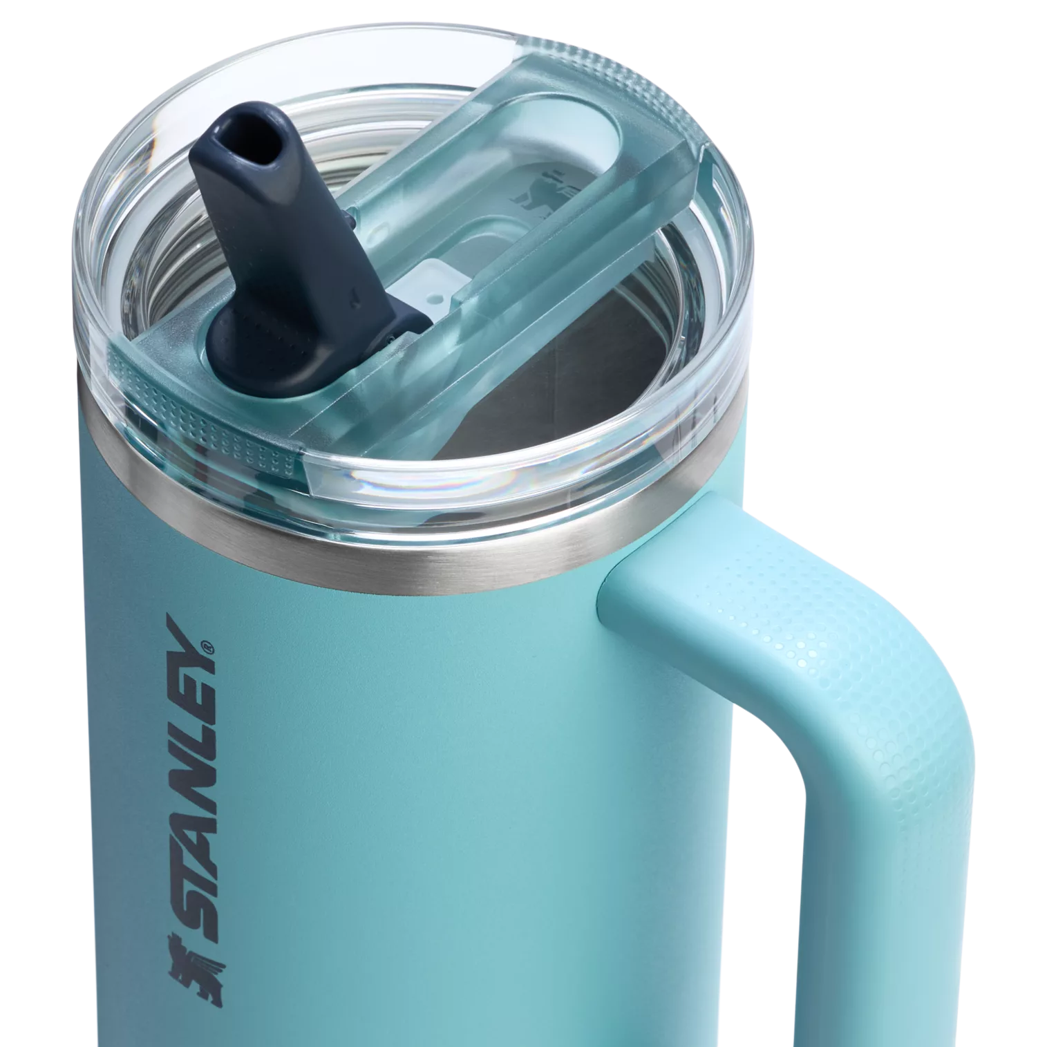 Stanley 30 OZ IceFlow Flip Straw Stainless Steel Tumbler In Agave Blue