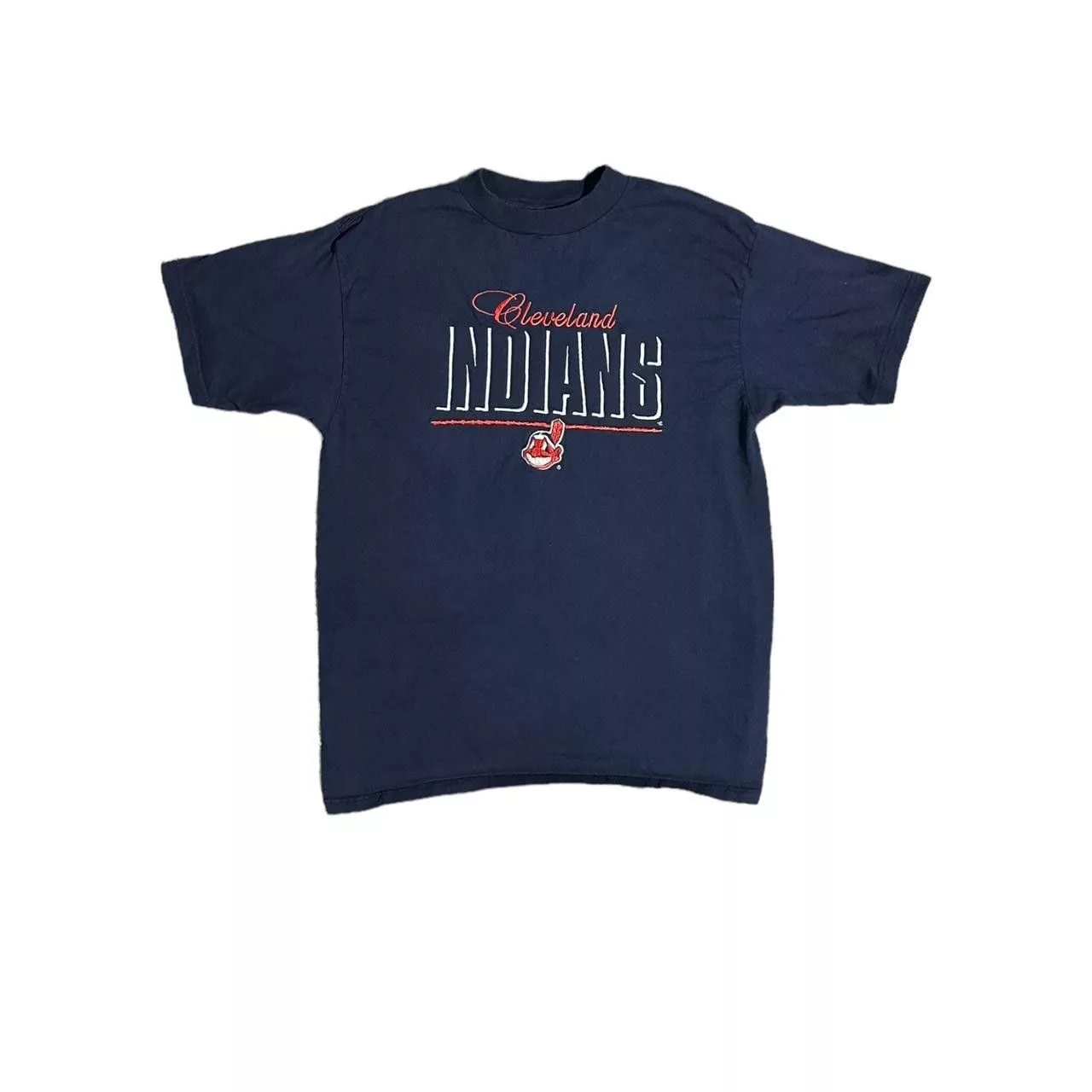 Logo Athletic Shirts Button Ups 90s Cleveland Indians Logo Athletic Blue