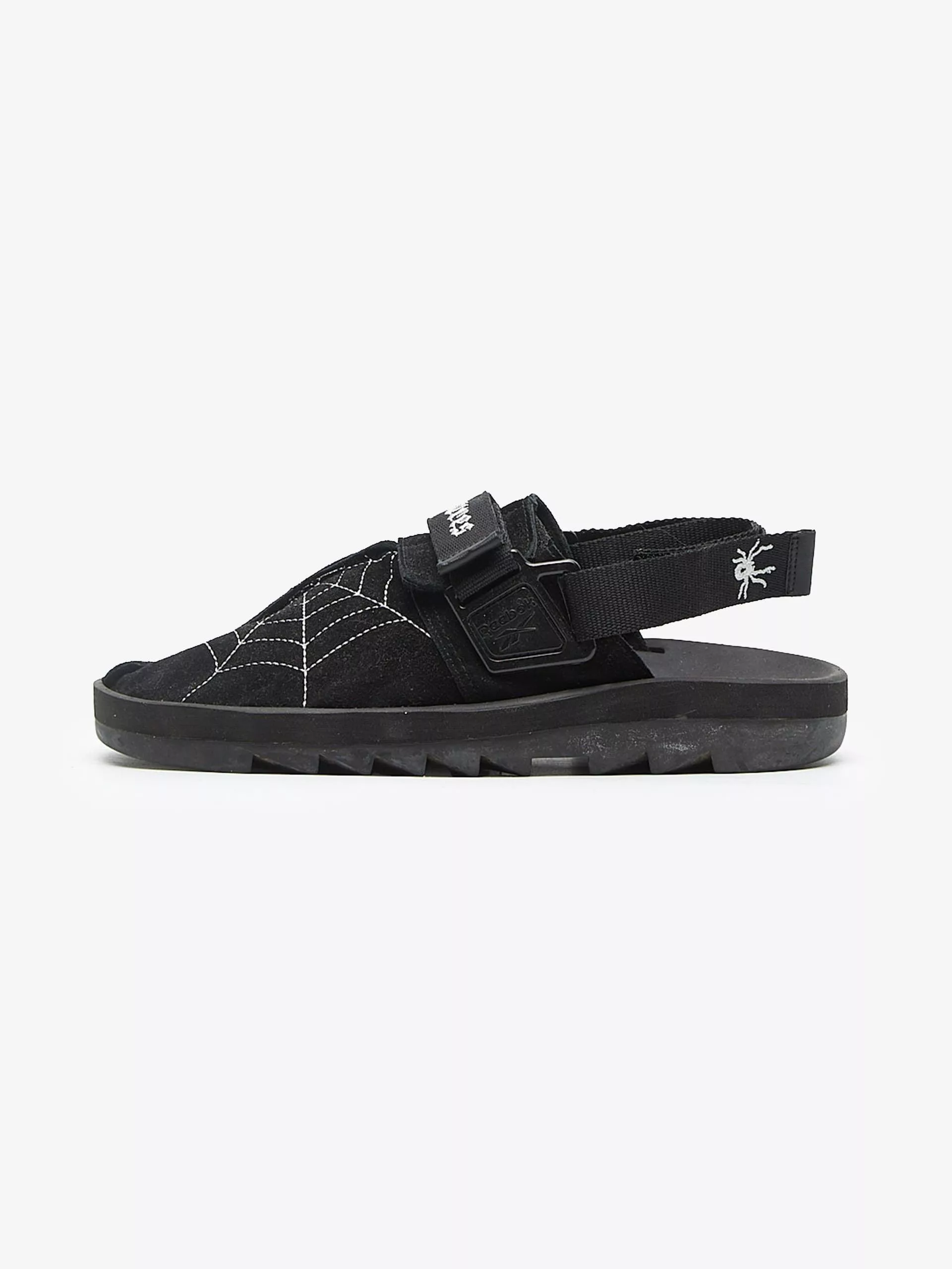 Reebok Sandals Reebok Black Net Embroidered Sandals Beige