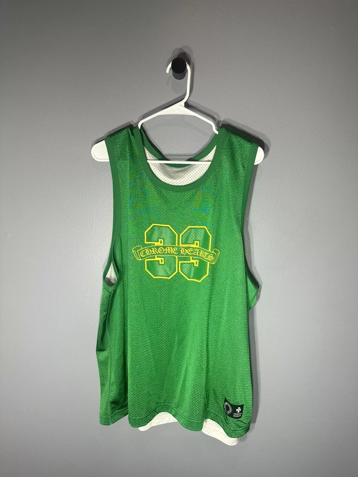 Chrome Hearts Jerseys Chrome hearts double sided green mesh jersey Blue