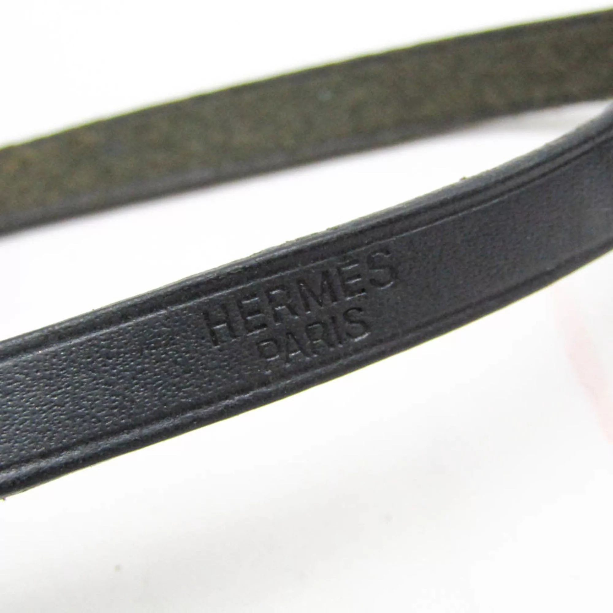 Hermes Bracelets Hermes Hapi Choker Leather,Metal Bangle Black,Silver