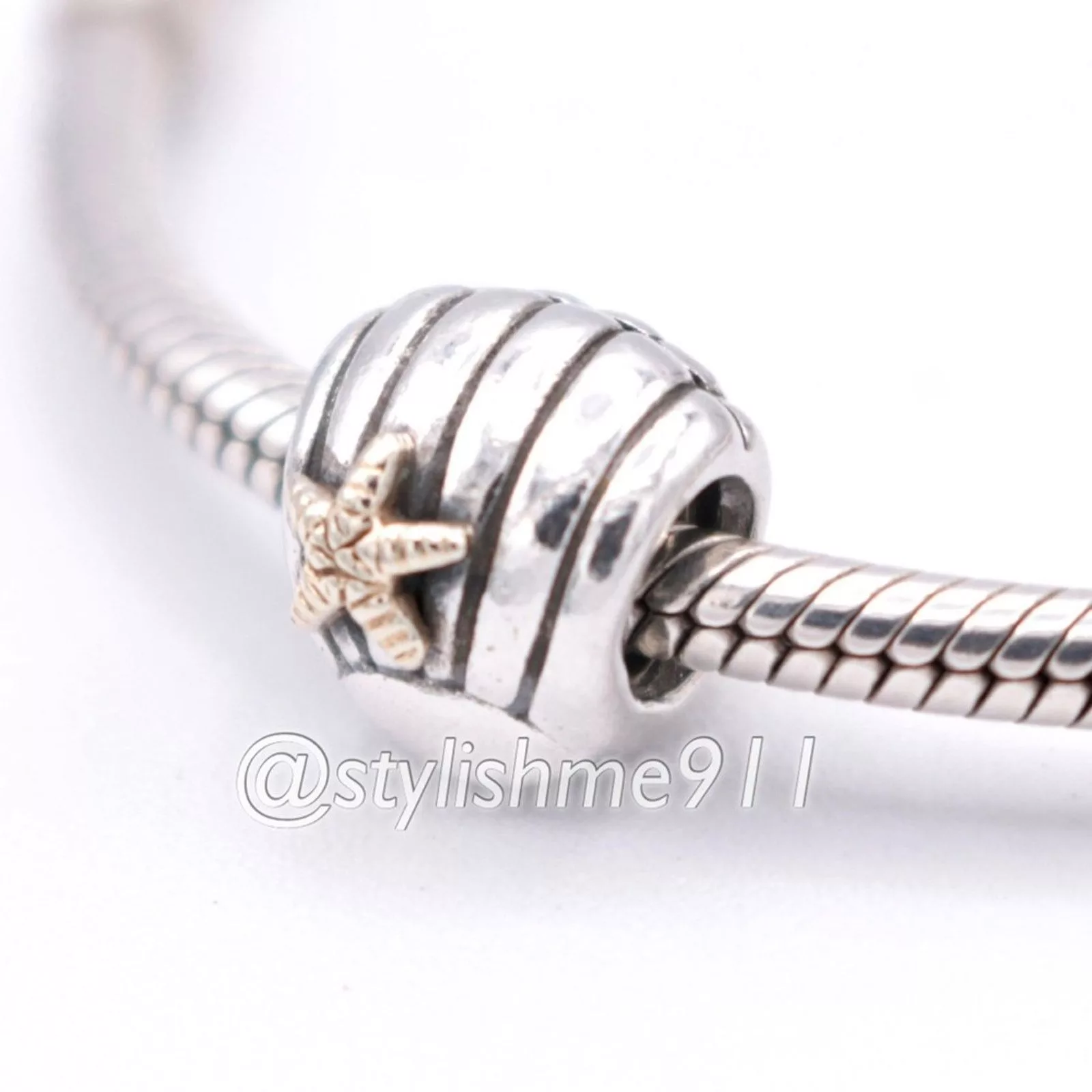 pandora Charms Authentic PANDORA Sea Shell Charm with 14K Gold - 790249