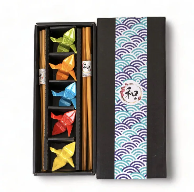 Chopsticks and Origami Crane Rest Gift Set