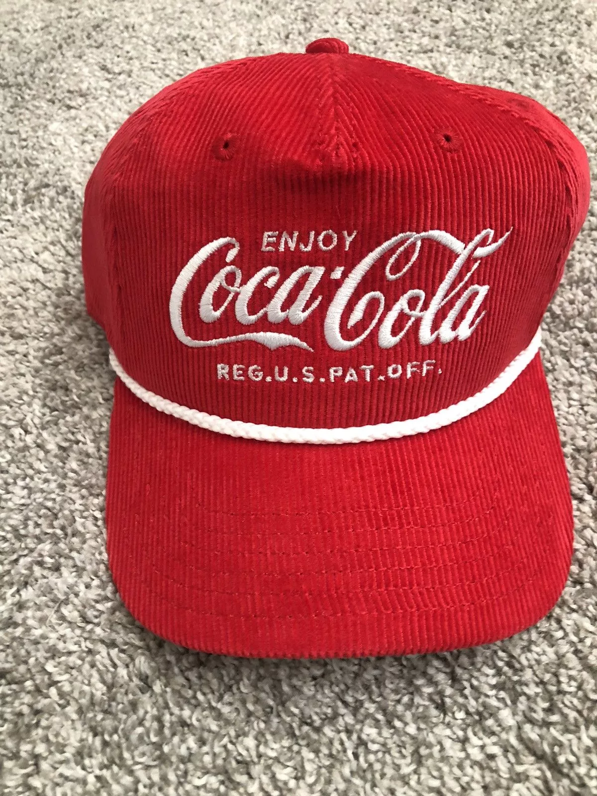 Coca Cola Hats Coca Cola Coca-Cola Corduroy Red Snapback Hat