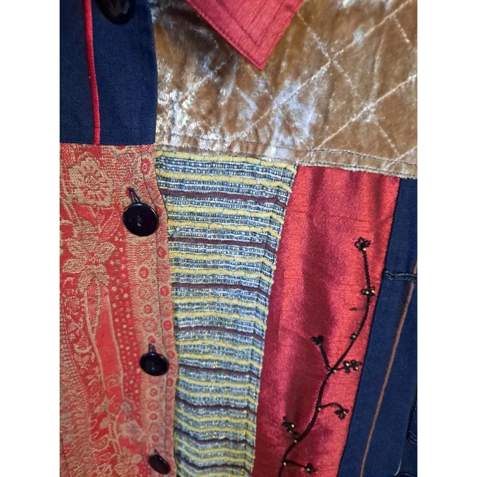 Other Jackets Other Sag Harbor Patchwork BOHO Lightweight‎ Jacket Size 16 Red