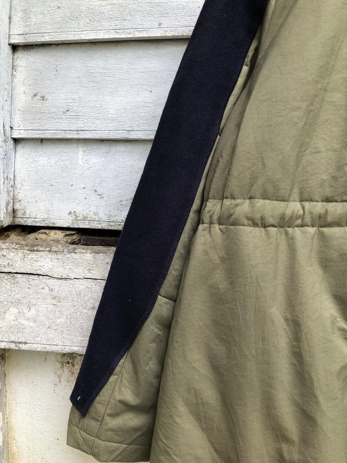 Designer Jackets Designer × Japanese Brand Bittoko Double Breast Reconstruct Nylon Wool Jacket Blue