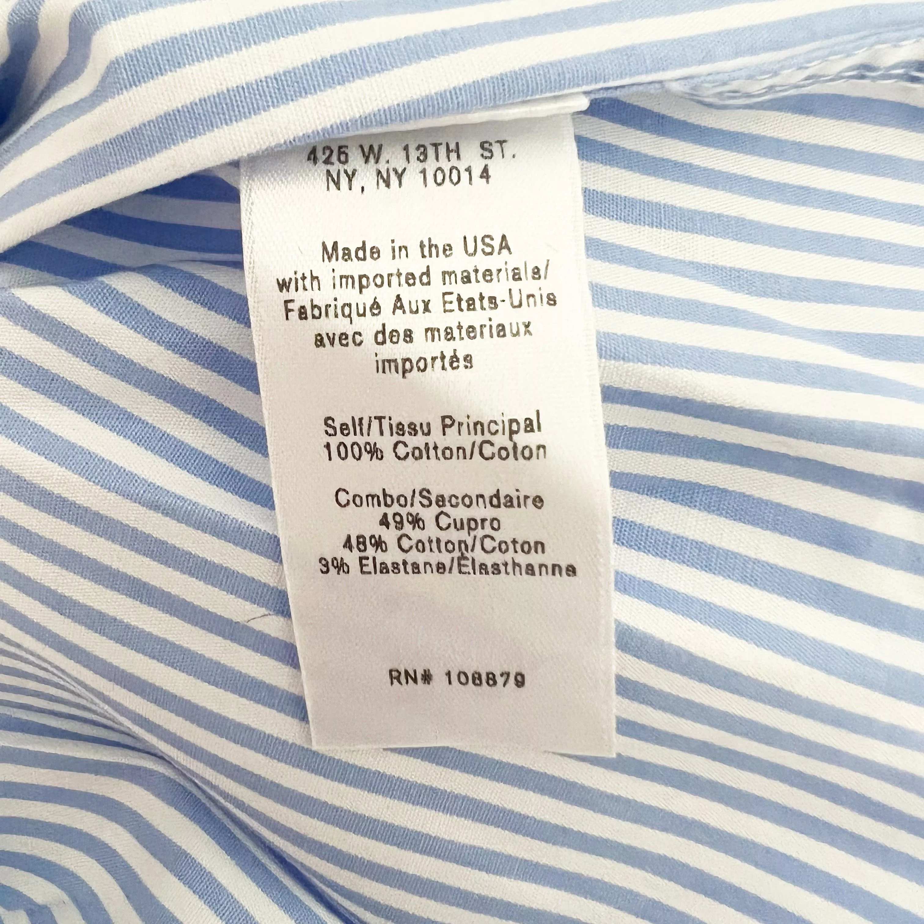 Rag & Bone Blouses Rag & Bone Cotton Poplin Blue White Pinstripe